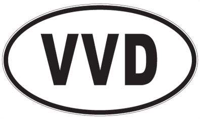 VVD - 3 Letter Initials Oval Magnet