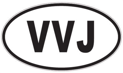 VVJ - 3 Letter Initials Oval Magnet