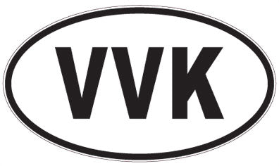 VVK - 3 Letter Initials Oval Magnet