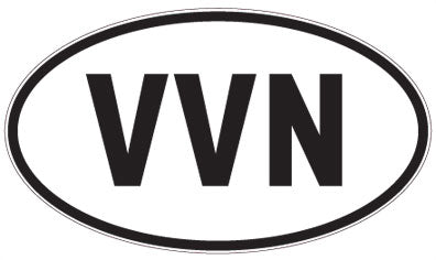 VVN - 3 Letter Initials Oval Magnet