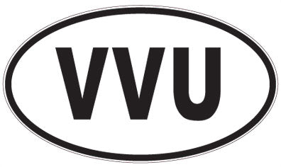 VVU - 3 Letter Initials Oval Magnet