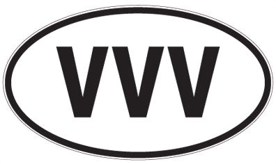 VVV - 3 Letter Initials Oval Magnet