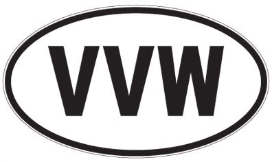 VVW - 3 Letter Initials Oval Magnet