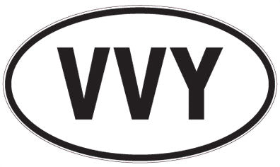 VVY - 3 Letter Initials Oval Magnet
