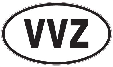 VVZ - 3 Letter Initials Oval Magnet