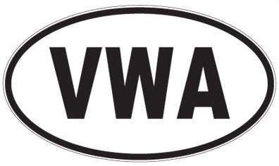 VWA - 3 Letter Initials Oval Magnet