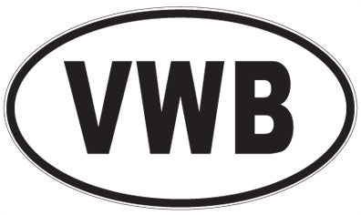 VWB - 3 Letter Initials Oval Magnet