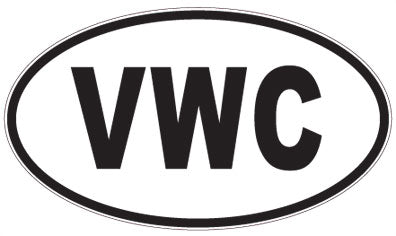 VWC - 3 Letter Initials Oval Magnet