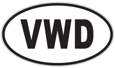 VWD - 3 Letter Initials Oval Magnet