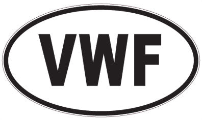 VWF - 3 Letter Initials Oval Magnet