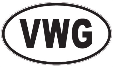 VWG - 3 Letter Initials Oval Magnet