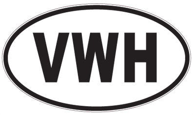 VWH - 3 Letter Initials Oval Magnet