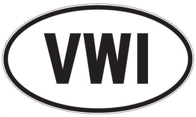 VWI - 3 Letter Initials Oval Magnet