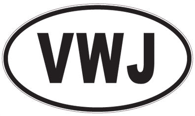 VWJ - 3 Letter Initials Oval Magnet