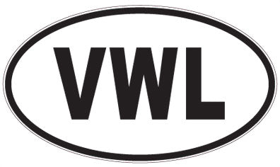 VWL - 3 Letter Initials Oval Magnet