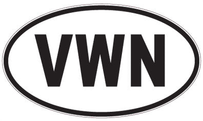 VWN - 3 Letter Initials Oval Magnet