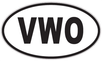 VWO - 3 Letter Initials Oval Magnet