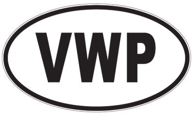 VWP - 3 Letter Initials Oval Magnet