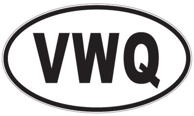 VWQ - 3 Letter Initials Oval Magnet