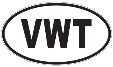 VWT - 3 Letter Initials Oval Magnet