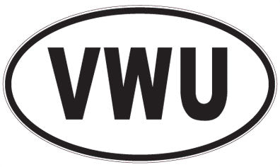 VWU - 3 Letter Initials Oval Magnet