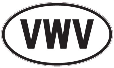 VWV - 3 Letter Initials Oval Magnet