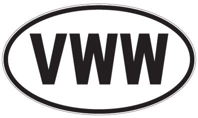 VWW - 3 Letter Initials Oval Magnet
