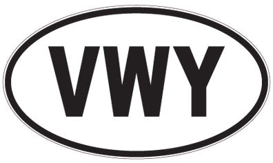 VWY - 3 Letter Initials Oval Magnet