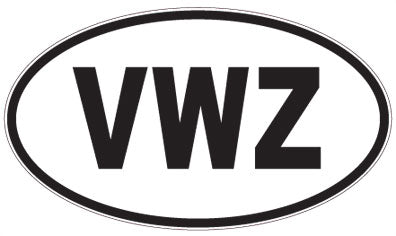 VWZ - 3 Letter Initials Oval Magnet