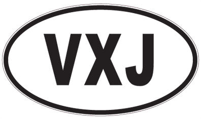 VXJ - 3 Letter Initials Oval Magnet