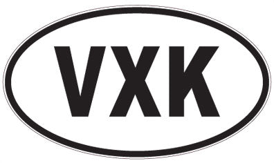 VXK - 3 Letter Initials Oval Magnet