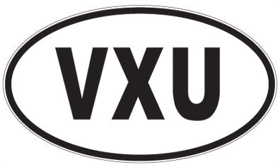 VXU - 3 Letter Initials Oval Magnet