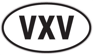 VXV - 3 Letter Initials Oval Magnet