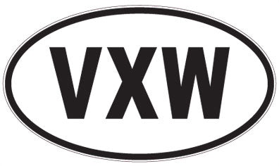 VXW - 3 Letter Initials Oval Magnet