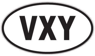 VXY - 3 Letter Initials Oval Magnet