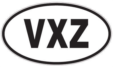 VXZ - 3 Letter Initials Oval Magnet