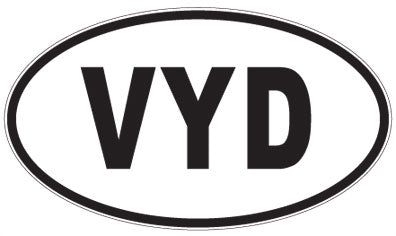 VYD - 3 Letter Initials Oval Magnet
