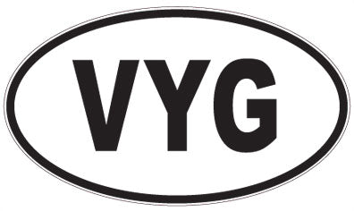 VYG - 3 Letter Initials Oval Magnet