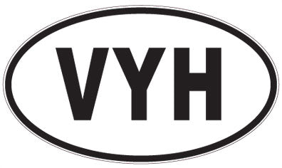 VYH - 3 Letter Initials Oval Magnet