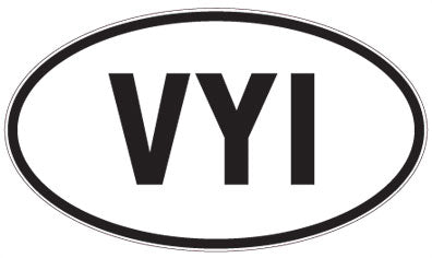 VYI - 3 Letter Initials Oval Magnet