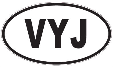 VYJ - 3 Letter Initials Oval Magnet