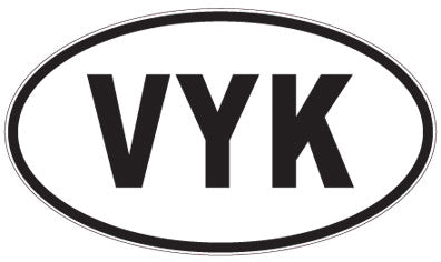 VYK - 3 Letter Initials Oval Magnet