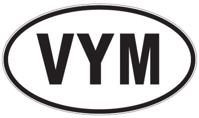 VYM - 3 Letter Initials Oval Sticker