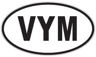 VYM - 3 Letter Initials Oval Magnet