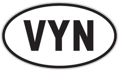 VYN - 3 Letter Initials Oval Magnet