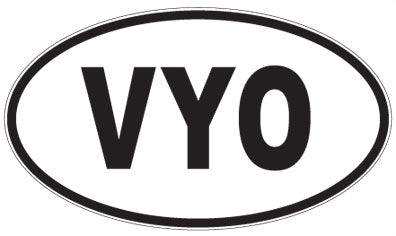 VYO - 3 Letter Initials Oval Magnet