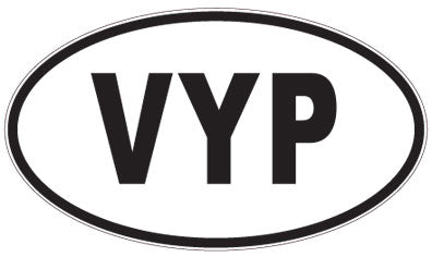VYP - 3 Letter Initials Oval Magnet