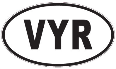 VYR - 3 Letter Initials Oval Magnet
