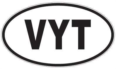 VYT - 3 Letter Initials Oval Magnet