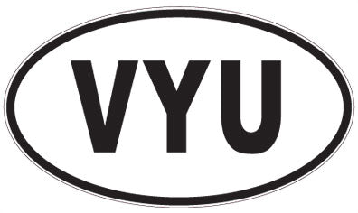 VYU - 3 Letter Initials Oval Magnet
